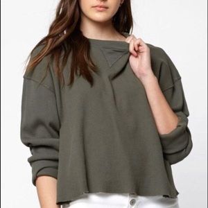 NWOT olive green thermal long sleeve laila top